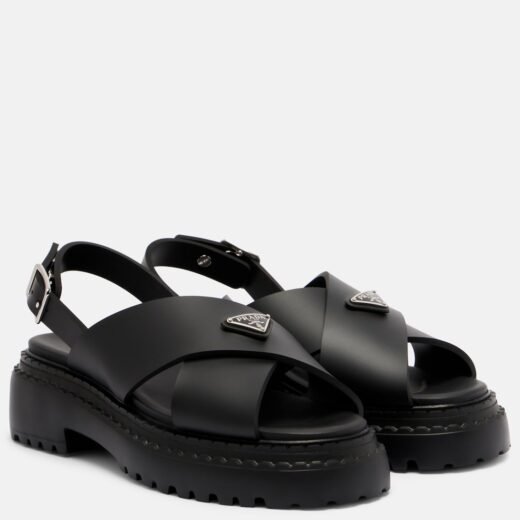 Prada Sandales à plateforme et logo