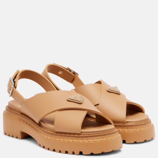 Prada Sandales à plateforme et logo