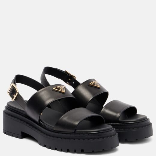 Prada Sandales en cuir à logo