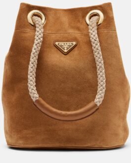 Sac seau Prada Mariner Small en daim