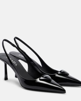 Escarpins en cuir verni noir Prada, élégance moderne et classique