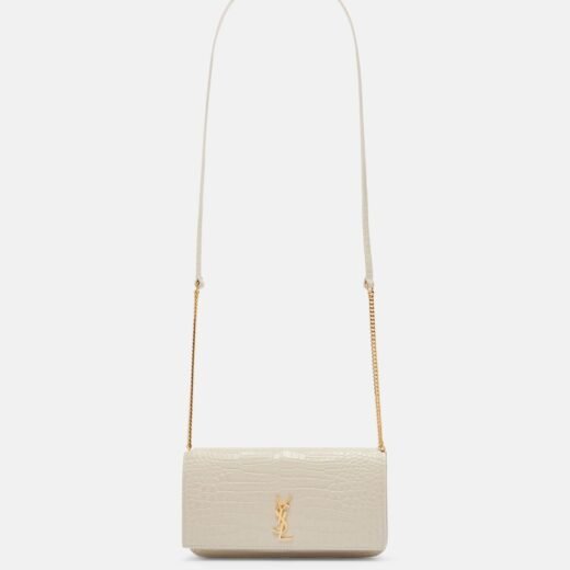 Saint Laurent Pochette pour téléphone Cassandre Mini en cuir