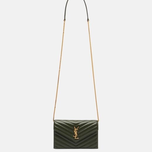 Saint Laurent Portefeuille à chaîne Cassandre Envelope en cuir