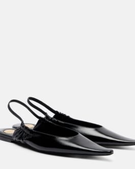 Ballerines slingback en cuir