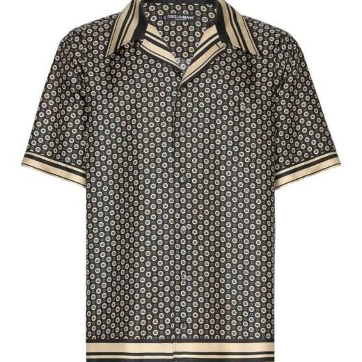 Dolce & Gabbana Chemise à manches courtes en soie beige
