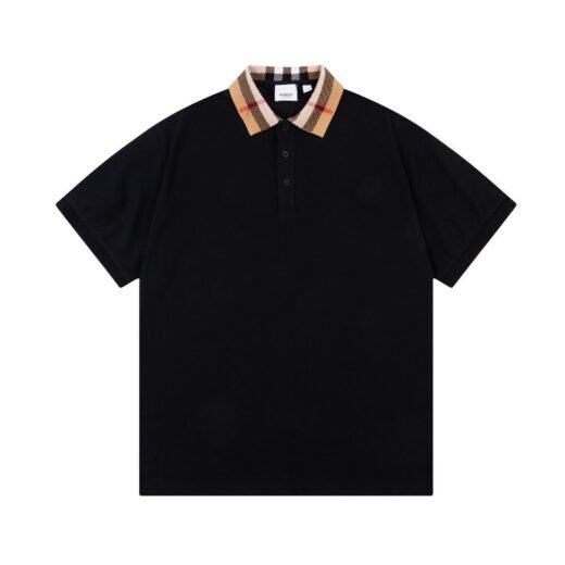 Burberry T-shirt polo à col à carreaux pour homme