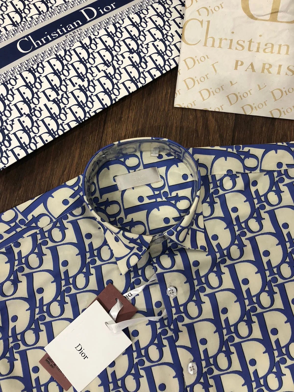 CHRISTIAN DIOR || Chemise en coton jacquard à logo intégral