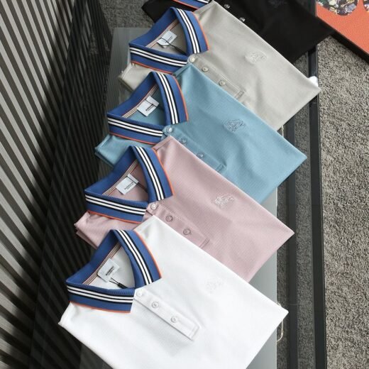 Burberry Polo à col à doubles rayures blanches