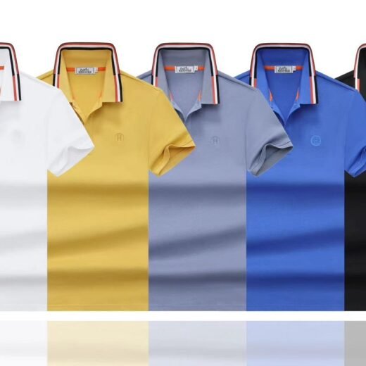 Hermès Polo en coton piqué biologique avec logo brodé