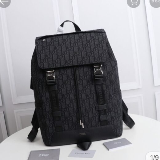 Dior SAC À DOS MOTION OBLIQUE EN JACQUARD, ACIER ARGENTÉ