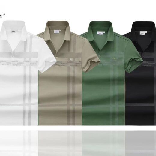 Burberry T-shirt col polo en coton à carreaux pour homme
