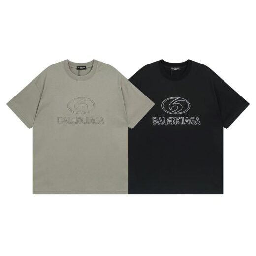 Balenciaga T-shirt en jersey épais avec broderie Balenciaga en relief