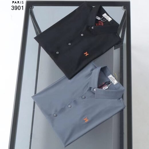 Hermès Chemise coupe classique avec logo brodé pour homme