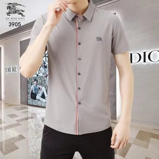Burberry CHEMISE DE LUXE EN COTON ÉCRASÉ POUR HOMME