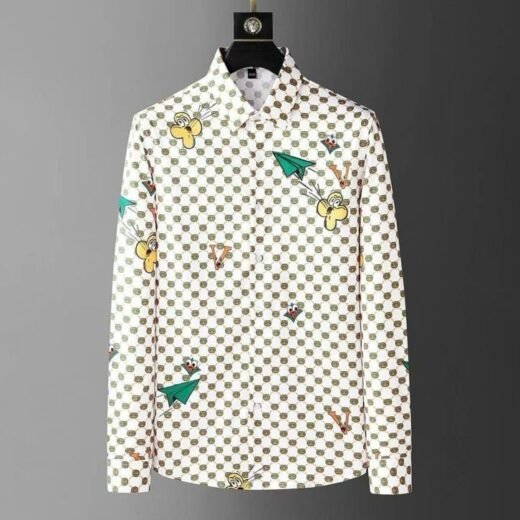 Gucci CHEMISE IMPRIMÉE NOIRE AVEC LOGO MONOGRAMME GG