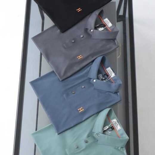 Hermès Polo manches courtes Talsworth en piqué de coton