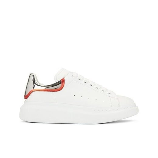 Alexander McQueen Baskets oversize « Blanc, argent, rouge gallois »