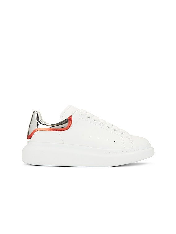 Alexander McQueen || Baskets oversize « Blanc, argent, rouge gallois »