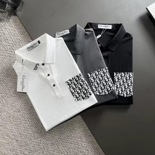 Dior Polo avec poche plaquée et logo imprimé