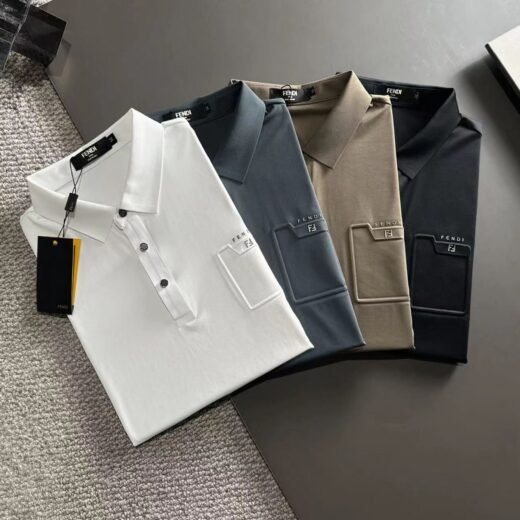 Fendi T-shirt polo en piqué de coton