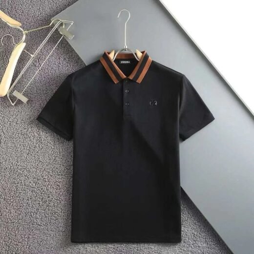 Zegna Polo slim avec logo brodé