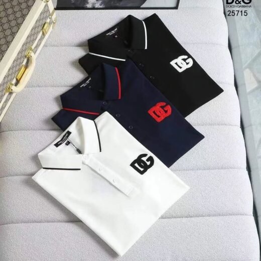 Dolce & Gabbana Polo en coton avec logo brodé et bordure DG