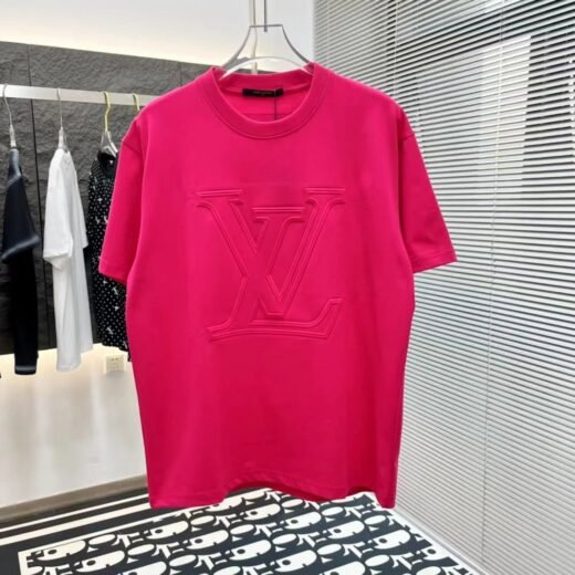 Louis Vuitton T-shirt en coton piqué avec logo LV brodé