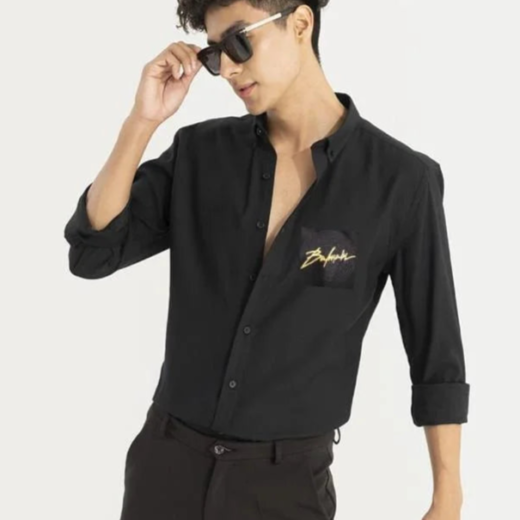 Balmain Chemise à patch logo signature pour homme