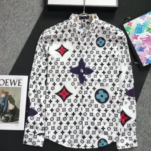 Louis Vuitton Chemise blanche à manches longues et boutons 3D