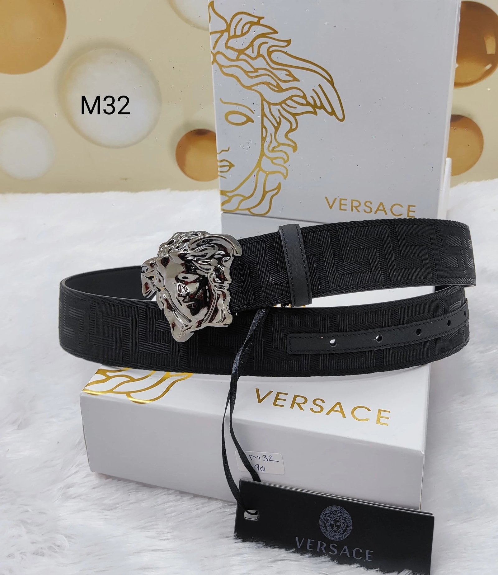 VERSACE || Ceinture tissée à boucle Medusa