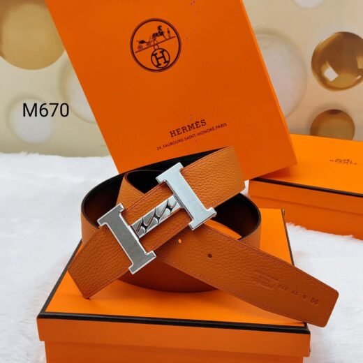 Hermès Ceinture Constance H réversible orange/noir