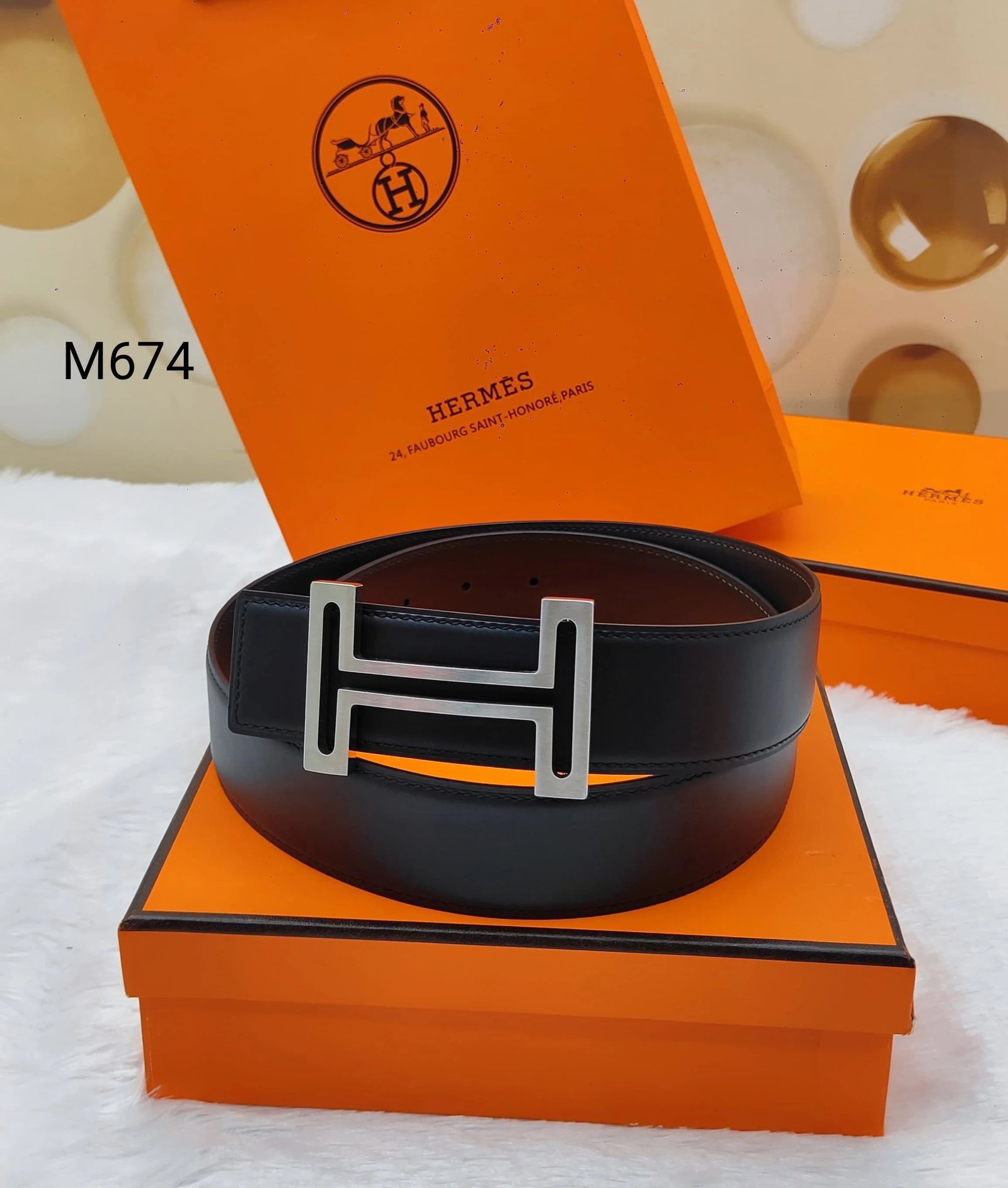 HERMES || Ceinture élégante en cuir à motif H pour homme