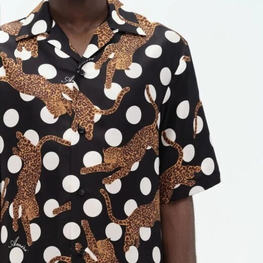 AMIRI Chemise en soie à imprimé léopard Ghepard