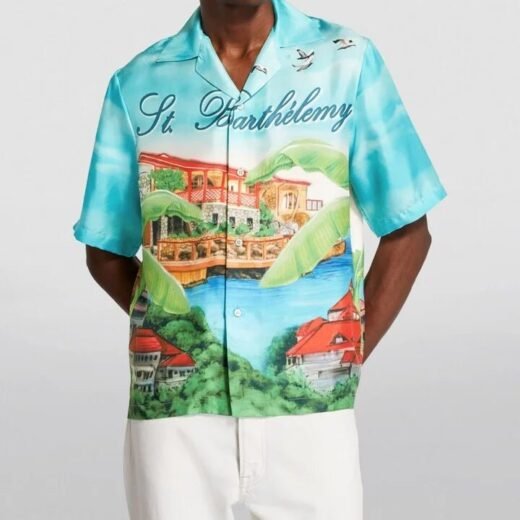 AMIRI Chemise en soie à imprimé bowling Eden Rock