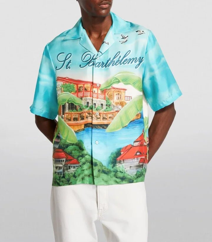 AMIRI || Chemise en soie à imprimé bowling Eden Rock