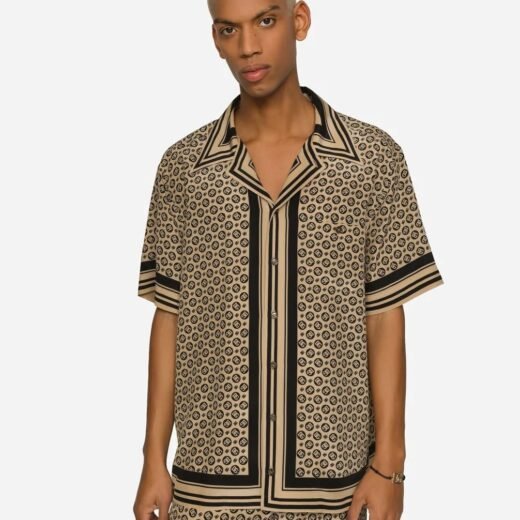 Dolce & Gabbana Polo en soie extensible avec logo DG