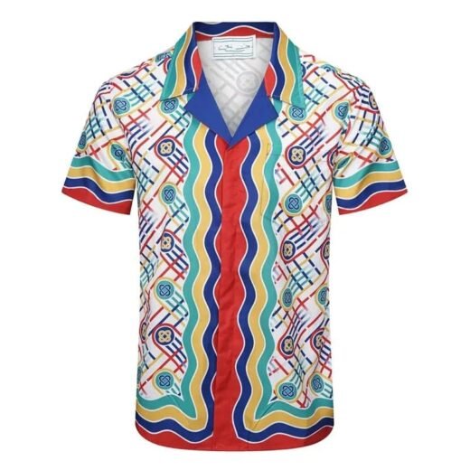 Casablanca Chemise en soie à monogramme Tennis