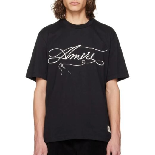 AMIRI T-shirt en coton à coutures contrastantes coupe standard