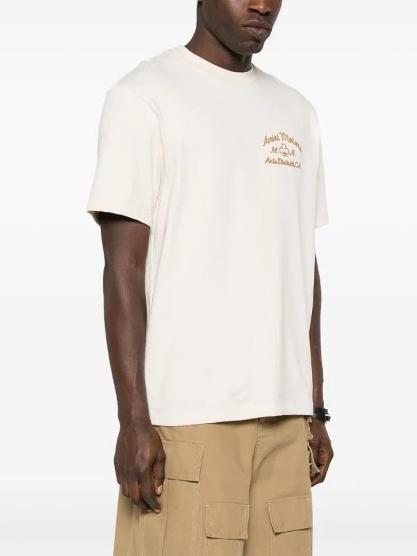 AMIRI || T-shirt en coton imprimé moteurs / BLANC