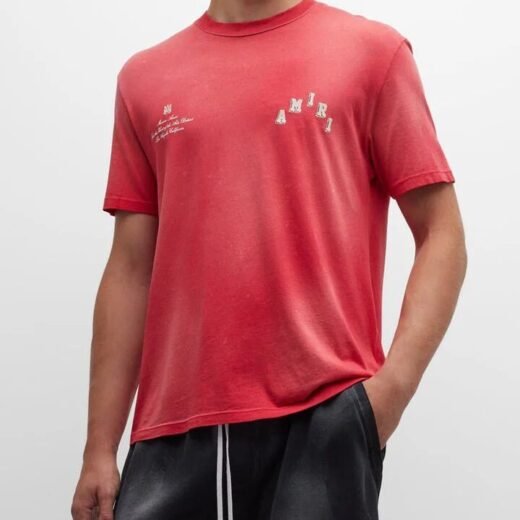 AMIRI T-shirt vintage à logo universitaire / Rouge