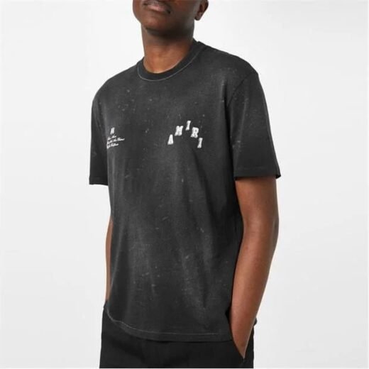 AMIRI T-shirt vintage à logo universitaire / Noir