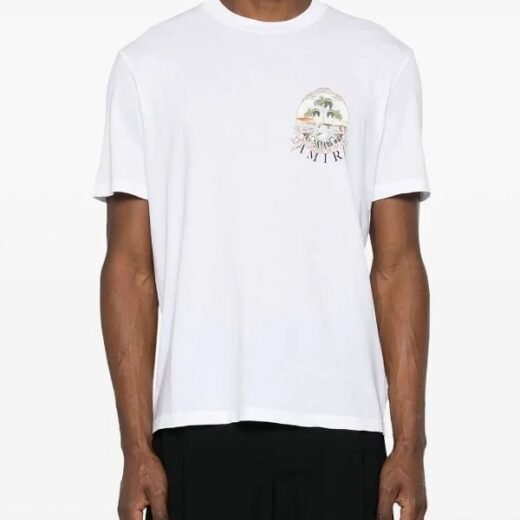 AMIRI T-shirt en coton imprimé chérubin / Blanc