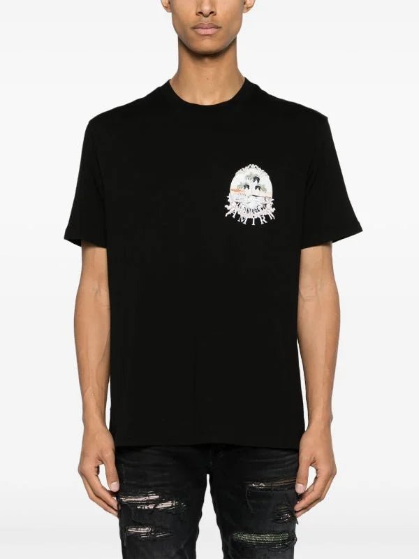 AMIRI || T-shirt en coton imprimé chérubin / Noir