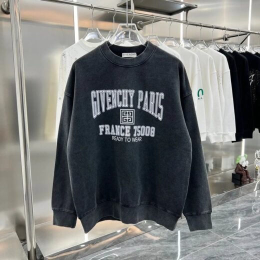 Givenchy Sweat-shirt ras du cou noir marbré