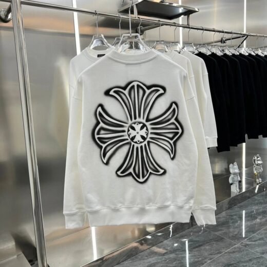Chrome Hearts Sweat-shirt ras du cou blanc orné