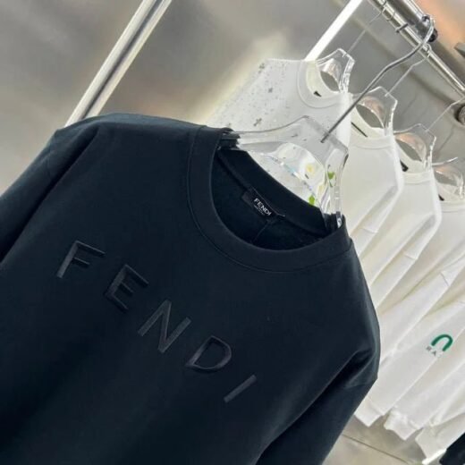 Fendi T-shirt à manches courtes noir avec logo FF pour homme