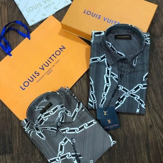 Louis Vuitton Chemise en soie à imprimé chaîne pour homme