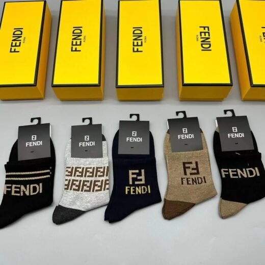 Fendi Chaussettes mi-mollet avec logo FF (lot de cinq paires)