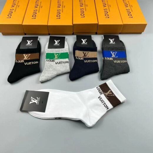 Louis Vuitton Lot de 5 paires de chaussettes basses avec logo brodé