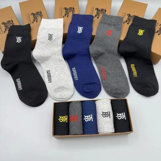 Burberry Chaussettes à motif monogramme TB (lot de cinq paires)